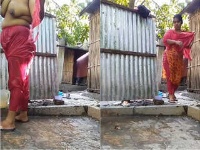 Bangla Village Bhabhi OutDoor bathing Record In Hidden Cam Part 1
